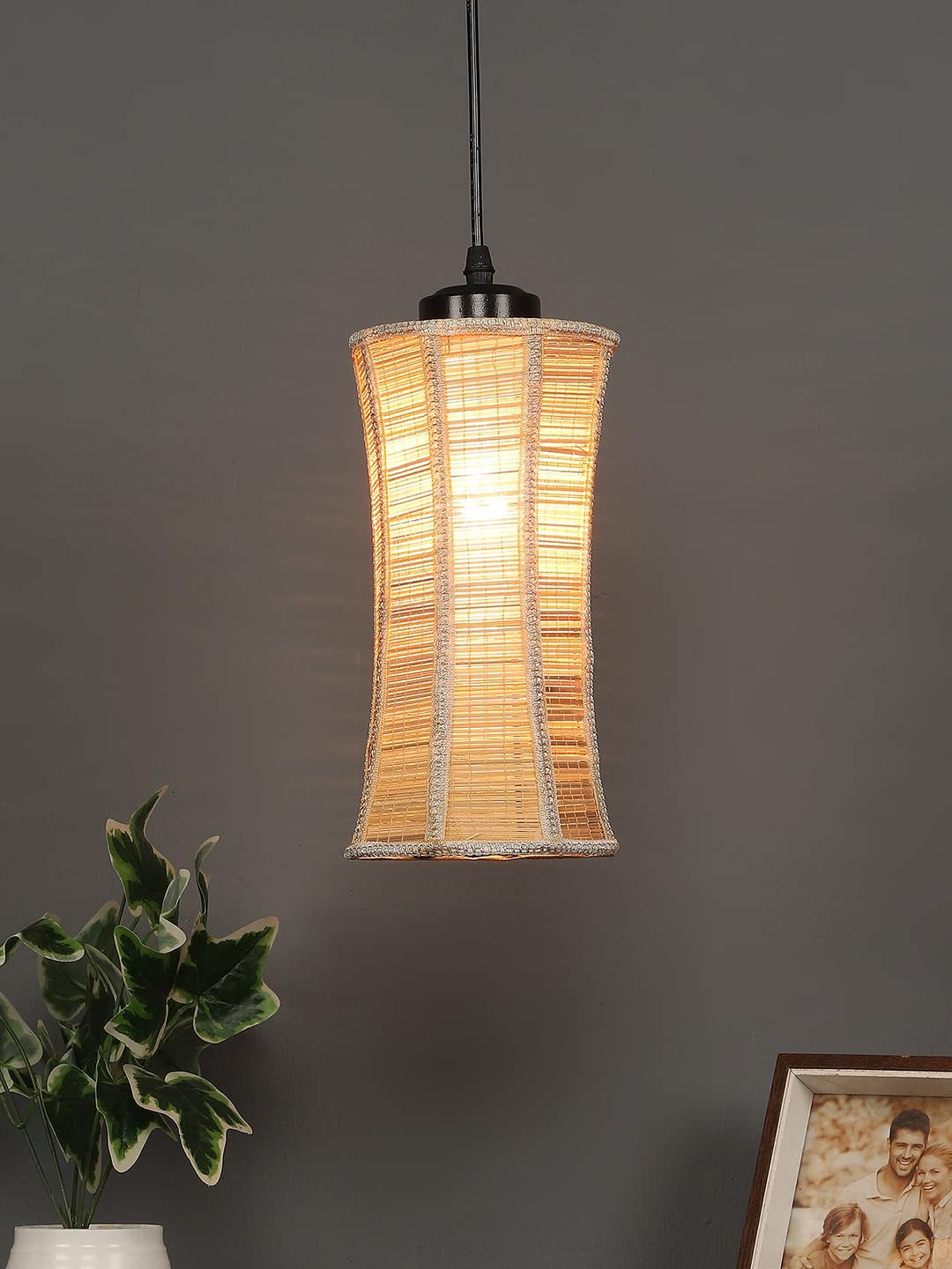 Natural Bamboo Damru Hanging Lamp(SH47)
