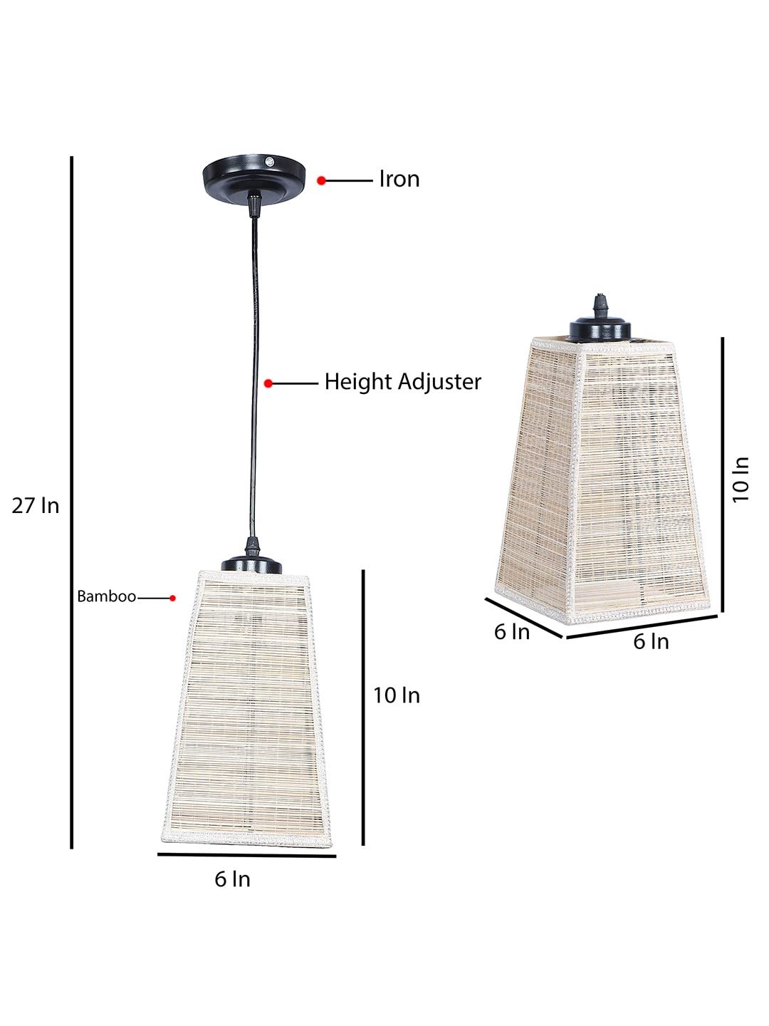 Natural Pyramid Bamboo Hanging Lamp (SH50)