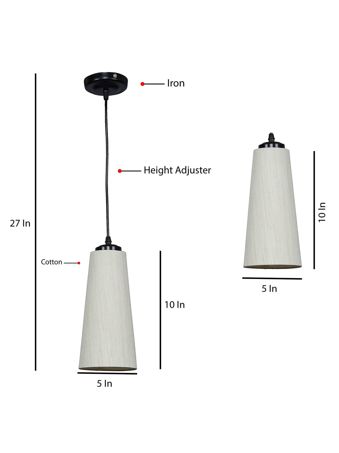 Off-White conical Cotton Hanging lamp