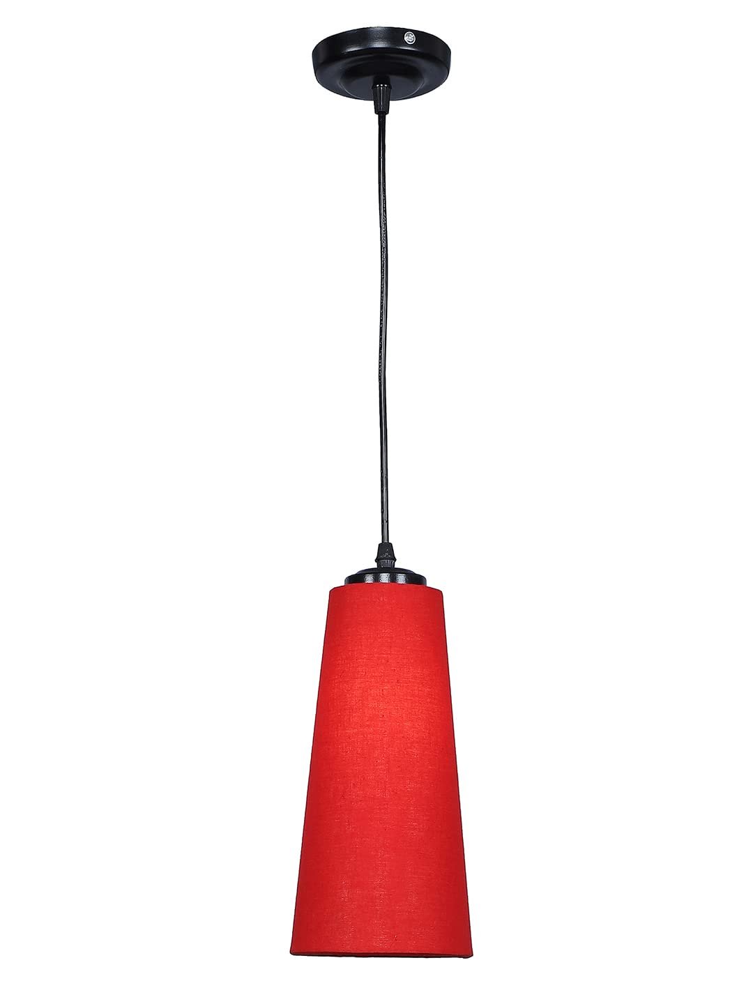 Red conical Cotton Hanging lamp