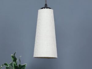 White conical Jute Hanging lamp