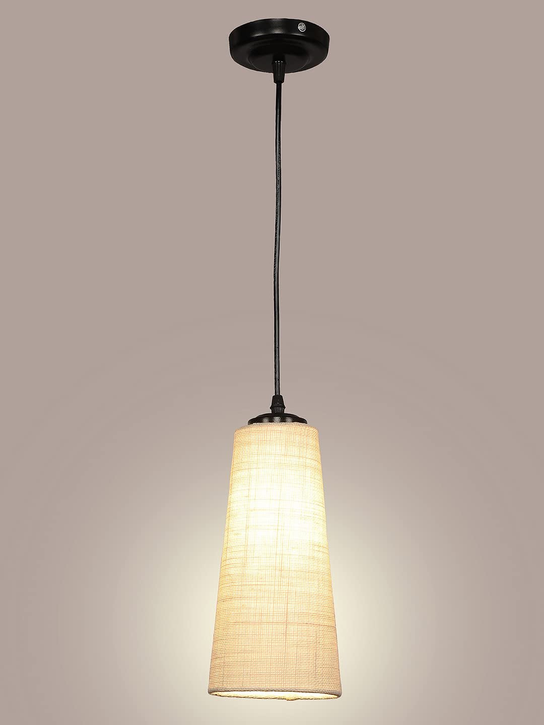 White conical Jute Hanging lamp