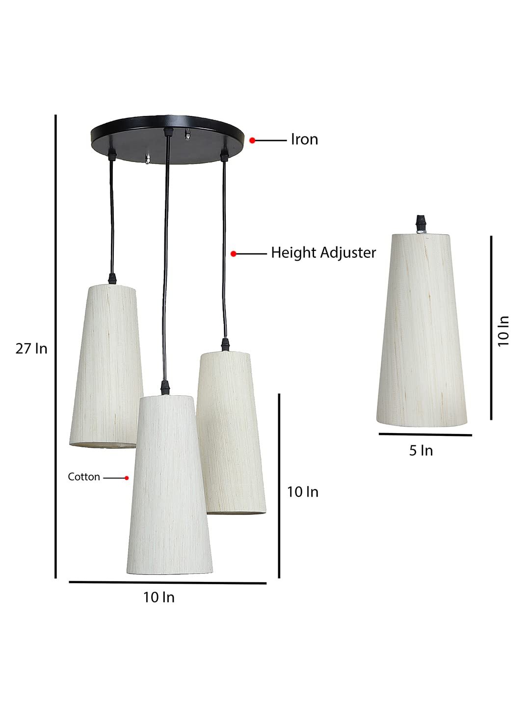Off-White conical Cotton Cluster Hanging lamp