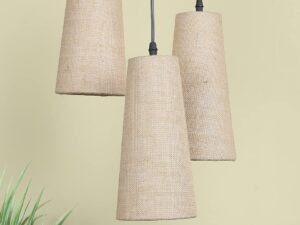 Beige conical Jute Cluster Hanging lamp