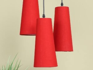 Red conical Cluster Hanging lamp