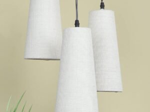 White conical Jute Cluster Hanging lamp