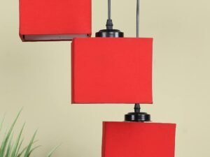 Square Red Cotton Cluster Hanging Lamp (SH63)
