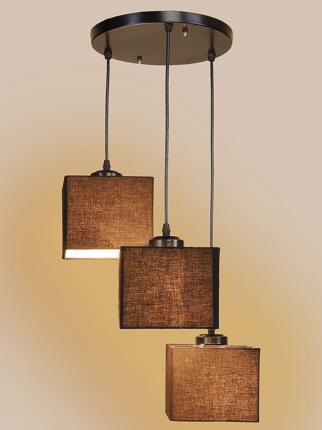 Square Black Cotton Cluster Hanging Lamp (SH64)