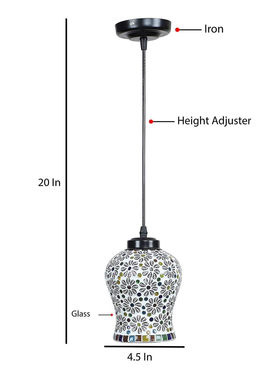 Multicolor Mosaic Glass Hanging Lamp (SH67)