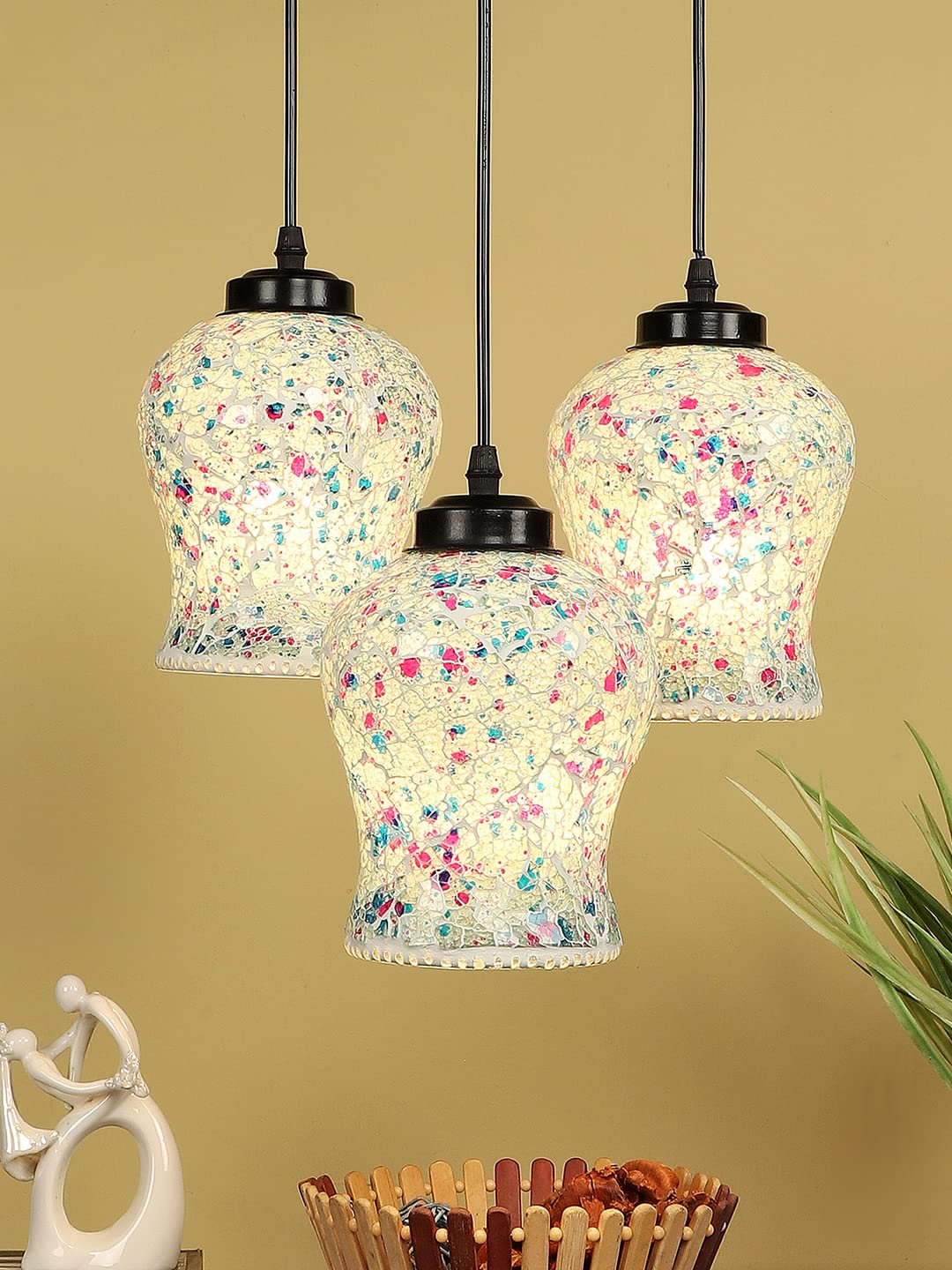 Multicolor Mosaic Glass Cluster Hanging Lamp (SH69)
