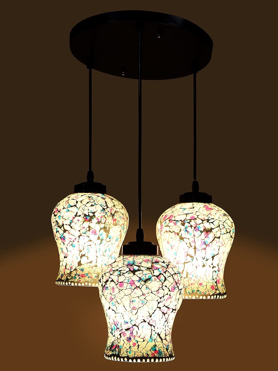 Multicolor Mosaic Glass Cluster Hanging Lamp (SH69)