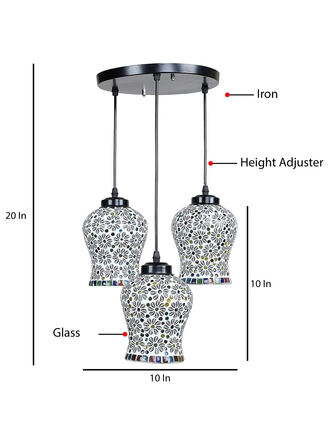 Multicolor Mosaic Glass Cluster Hanging Lamp (SH70)