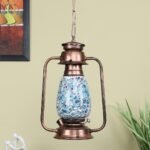 Copper Lantern Hanging Lamp with Mosaic Glass (SH81)