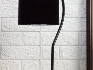 Cotton Curvy Table Lamp with Iron Base for Home/Office/Gifting - (Size : 11x7x19.75Inches, Colour : Black) (SP02)
