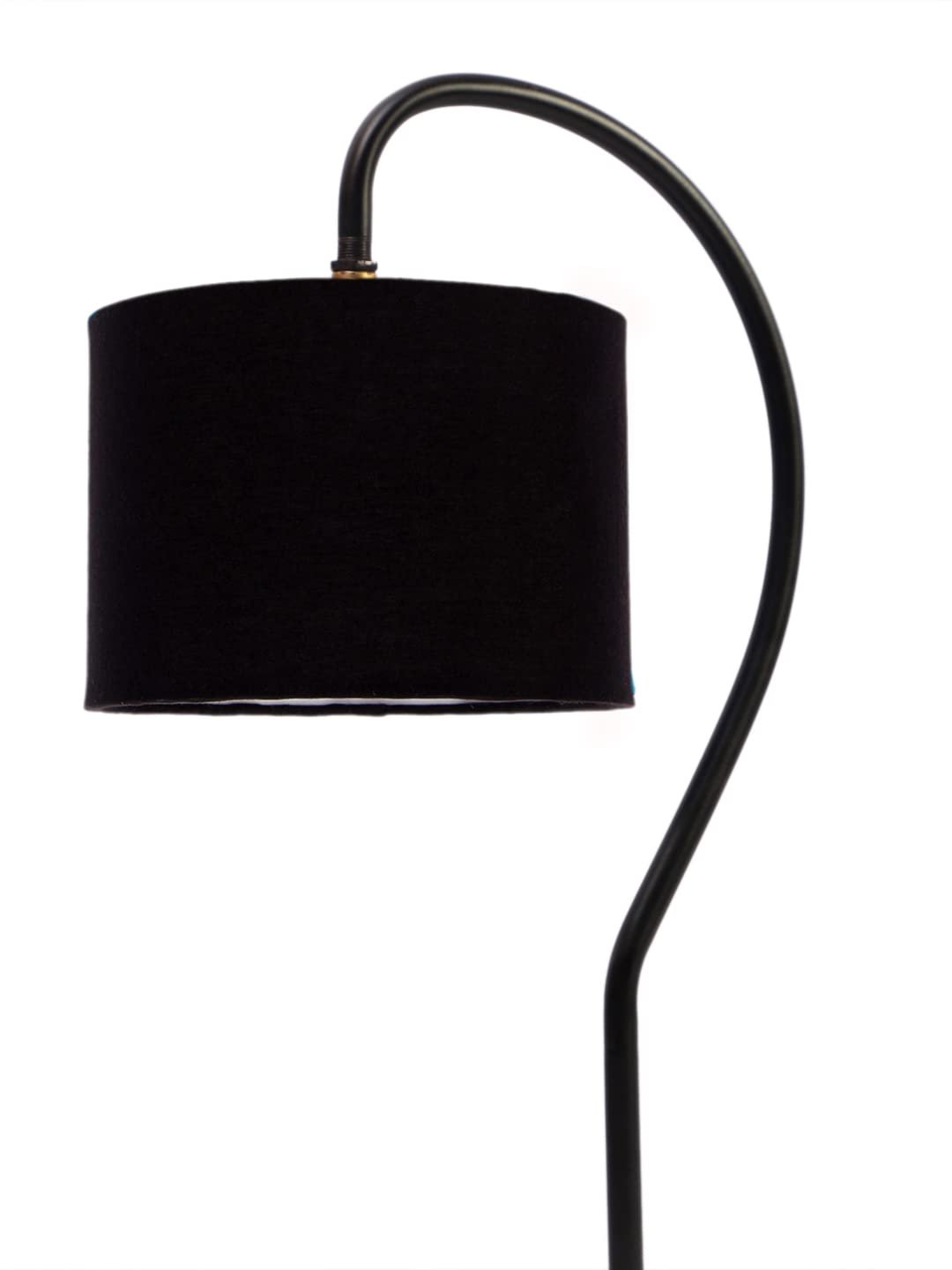 Cotton Curvy Table Lamp with Iron Base for Home/Office/Gifting - (Size : 11x7x19.75Inches, Colour : Black) (SP02)