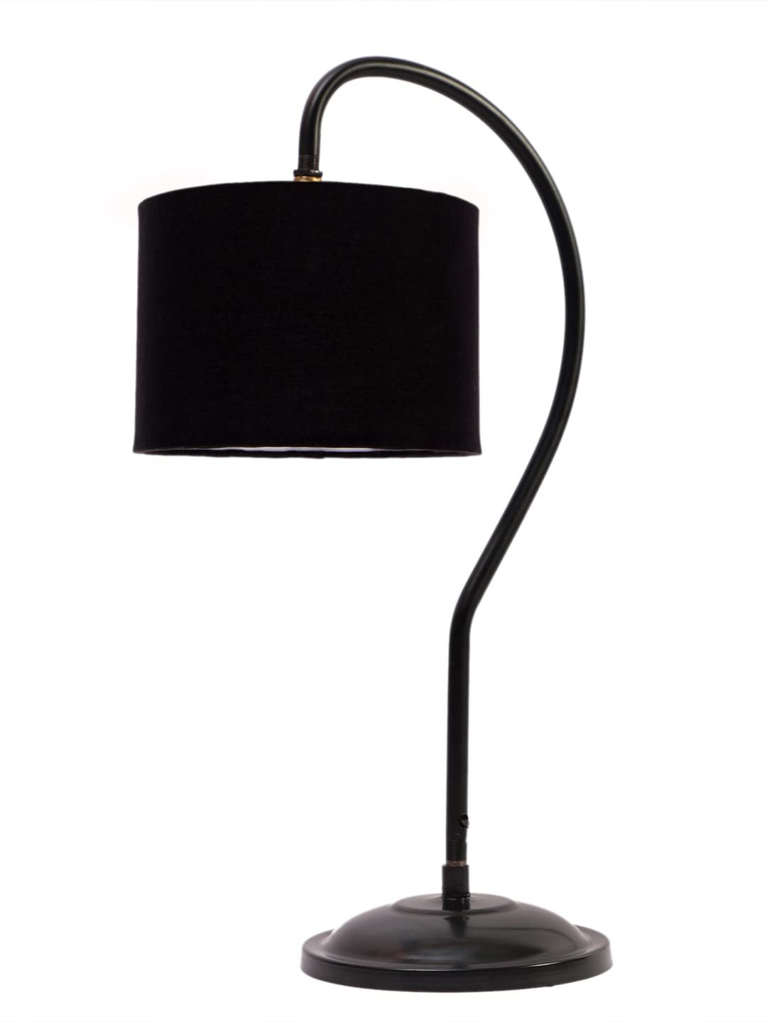 Cotton Curvy Table Lamp with Iron Base for Home/Office/Gifting - (Size : 11x7x19.75Inches, Colour : Black) (SP02)