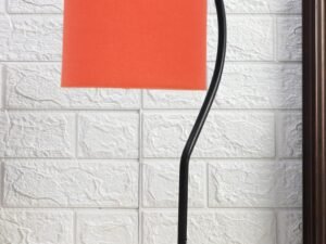 Cotton Curvy Table Lamp with Iron Base for Home/Office/Gifting - (Size : 11x7x19.75Inches, Colour : Orange) (SP04)