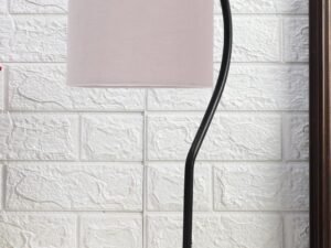 Cotton Curvy Lable Lamp with Iron Base (Size:11x7x19.75Inches, Colour : Grey) (SP06)