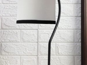 Cotton Curvy Table Lamp with Iron Base for Home/Office/Gifting - (Size : 11x7x19.75Inches, Colour : Multi) (SP07)