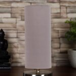 Grey Cotton Table lamp with Steel Base -6