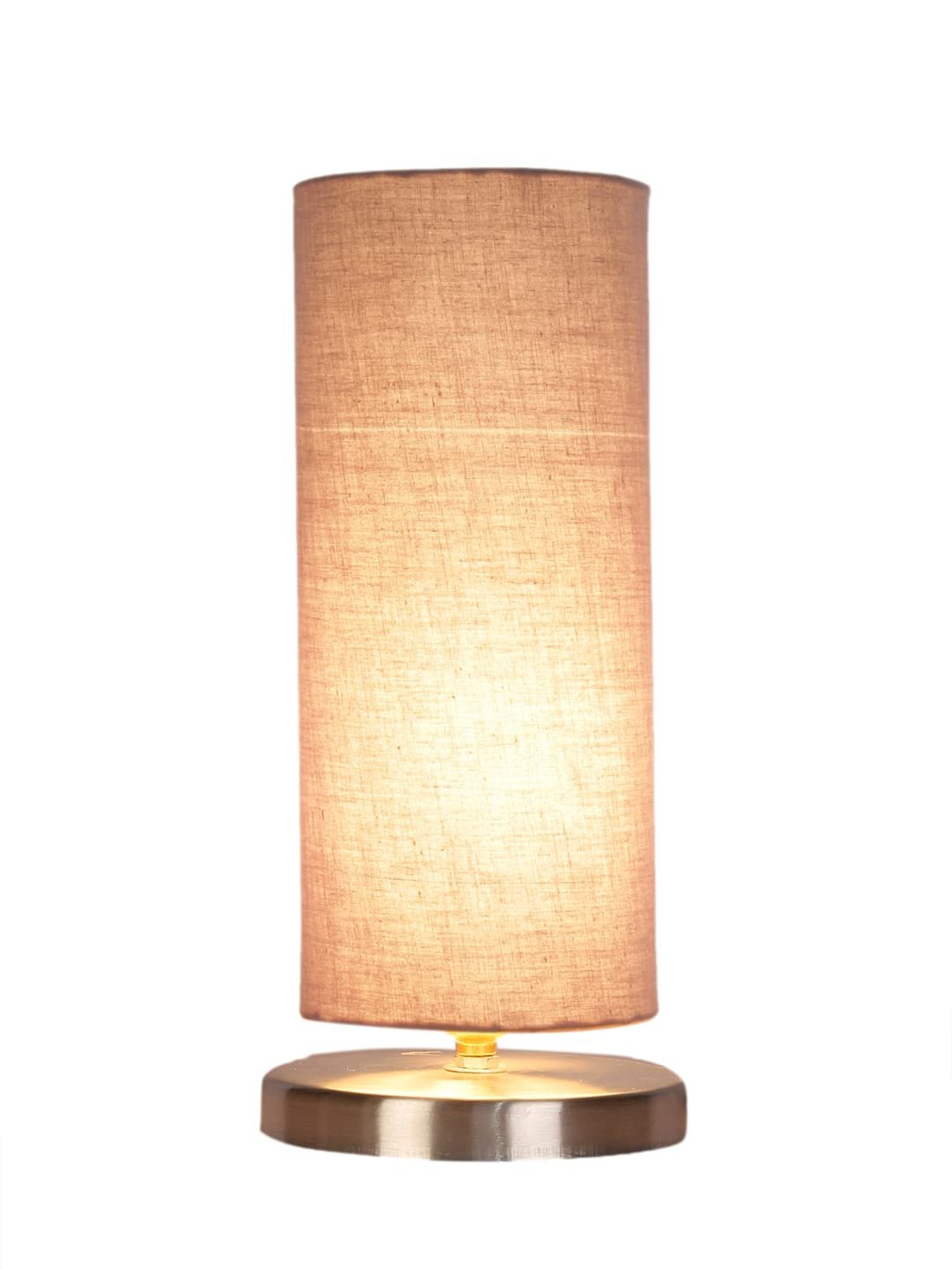 Grey Cotton Table lamp with Steel Base -6