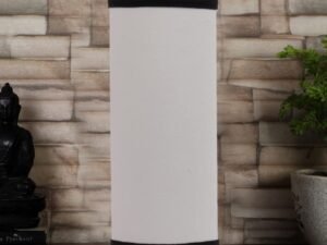 White & Black Cotton Table lamp with Steel Base -7