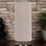 White Jute Table lamp with Steel Base -9