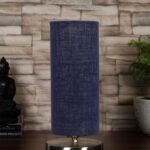 Blue Jute Table lamp with Steel Base