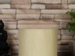 Off-White Cotton Table lamp with Steel Base -17