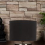 Black Cotton Table lamp with Steel Base -18