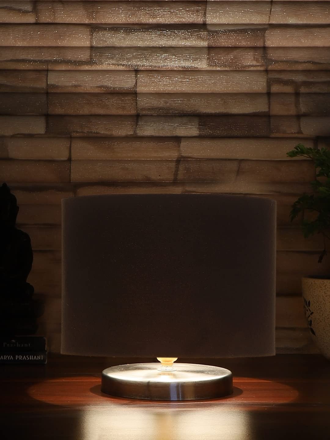 Black Cotton Table lamp with Steel Base -18