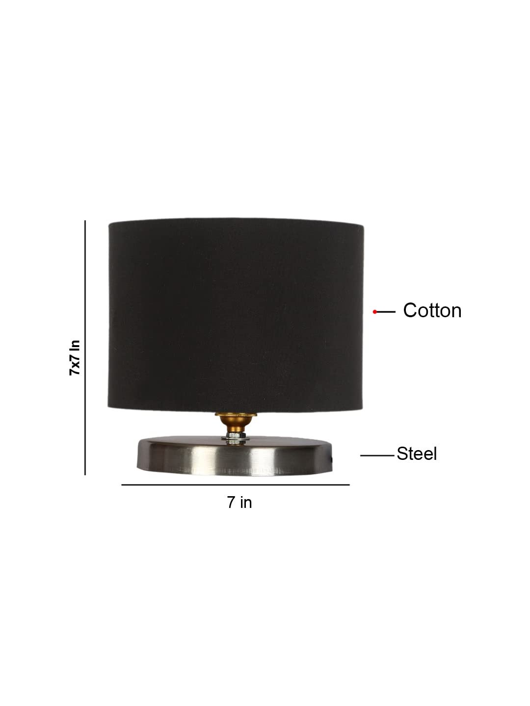 Black Cotton Table lamp with Steel Base -18