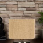 Beige Jute Table lamp with Steel Base -24