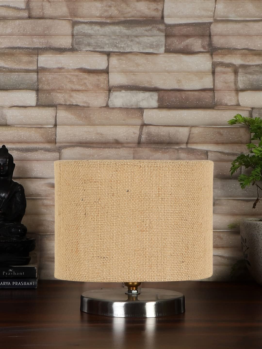 Beige Jute Table lamp with Steel Base -24