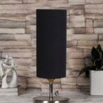 Black Cotton Table lamp with Steel Base -42