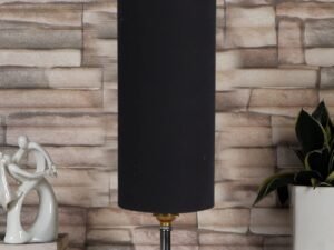 Black Cotton Table lamp with Steel Base -42