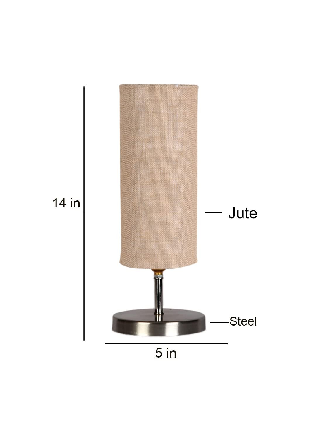 Beige Jute Table lamp with Steel Base -48