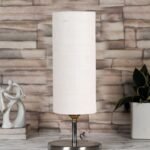White Jute Table lamp with Steel Base -49