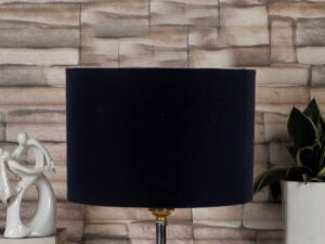 Black Cotton Table lamp with Steel Base -58