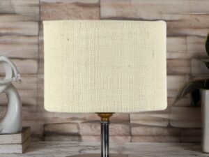 White Jute Table lamp with Steel Base -65