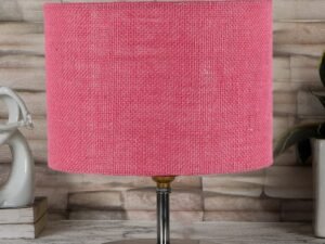 Pink Jute Table lamp with Steel Base -66