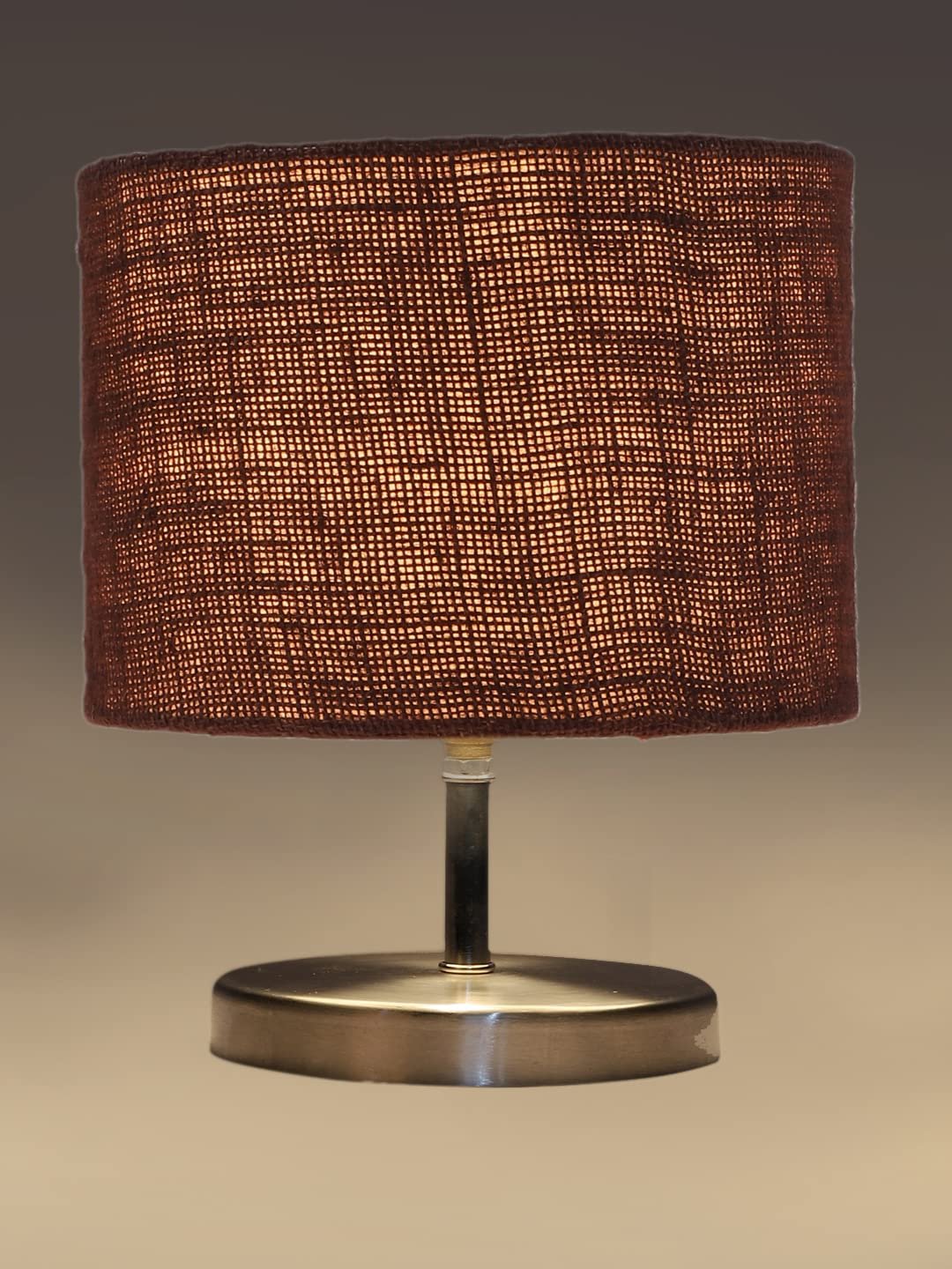 Brown Jute Table Lamp with Steel Base -73