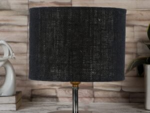 Black Jute Table Lamp with Steel Base -74