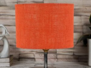 Orange Jute Table Lamp with Steel Base -75