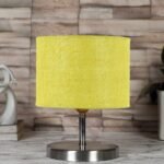 Yellow Jute Table Lamp with Steel Base -77