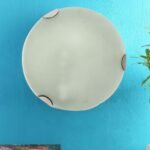 Milky Glass Round Flush Mounted Wall Lamp (T04)