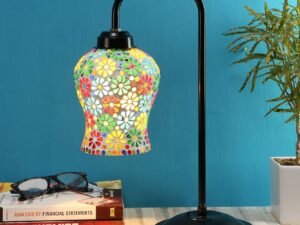 Mosaic Multicolor Glass Table LAMP with Black Base