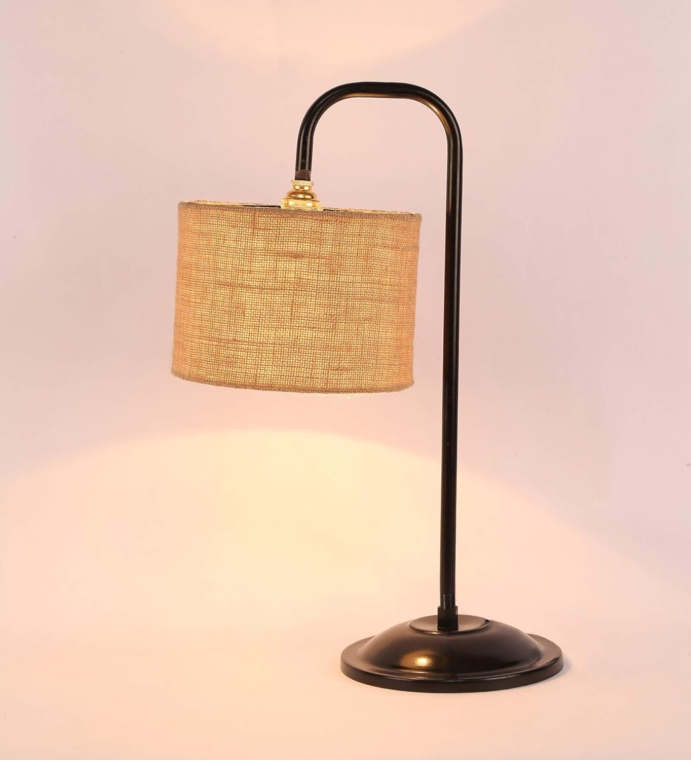 Beige Jute Table LAMP with Black Base