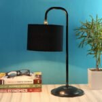 Black Cotton Table LAMP with Black Base