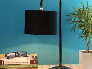 Black Cotton Table LAMP with Black Base